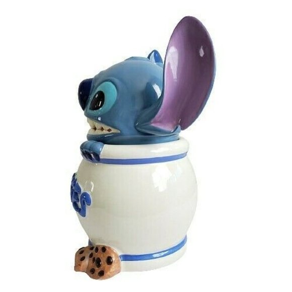 Disney Lilo & Stitch Cookies Cookie Jar Stitch Dog Collectible Blue White 12" - Picture 5 of 10